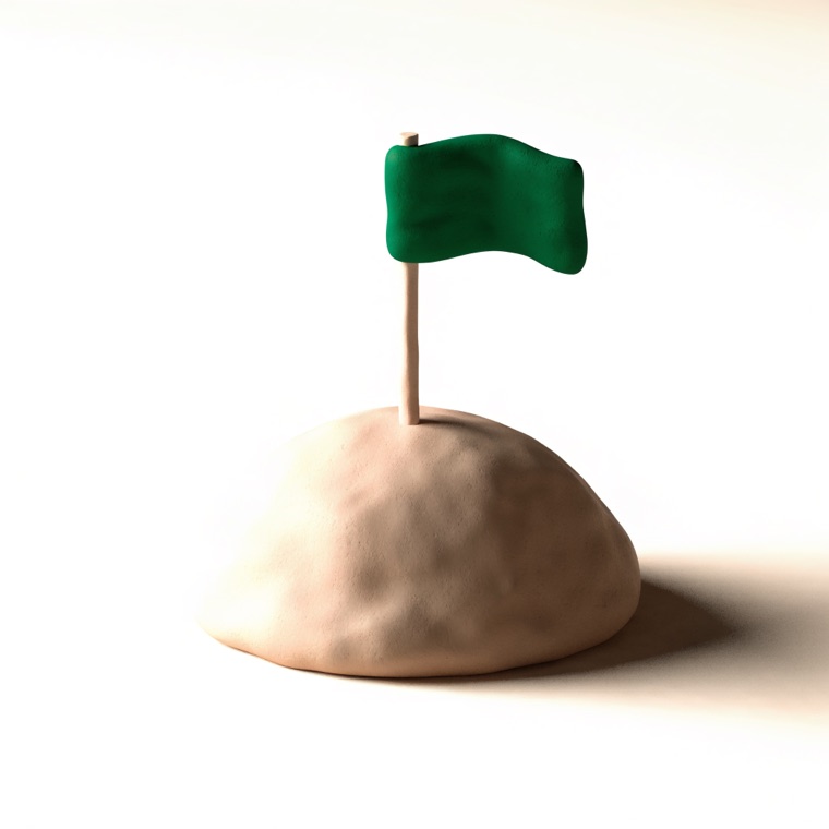 Clay flag on a hill